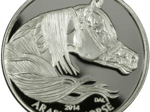 Year of the Horse Silver Coin round - Equus 2014 Horse, obverse side