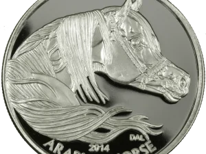 Year of the Horse Silver Coin round - Equus 2014 Horse, obverse side