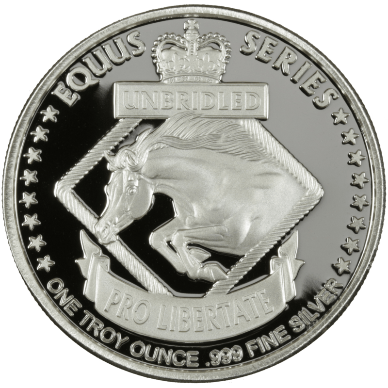 Silver Round - Equus 2014 Horse, reverse side